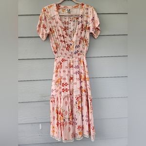 JAASE Button Front Floral Maxi Dress Small